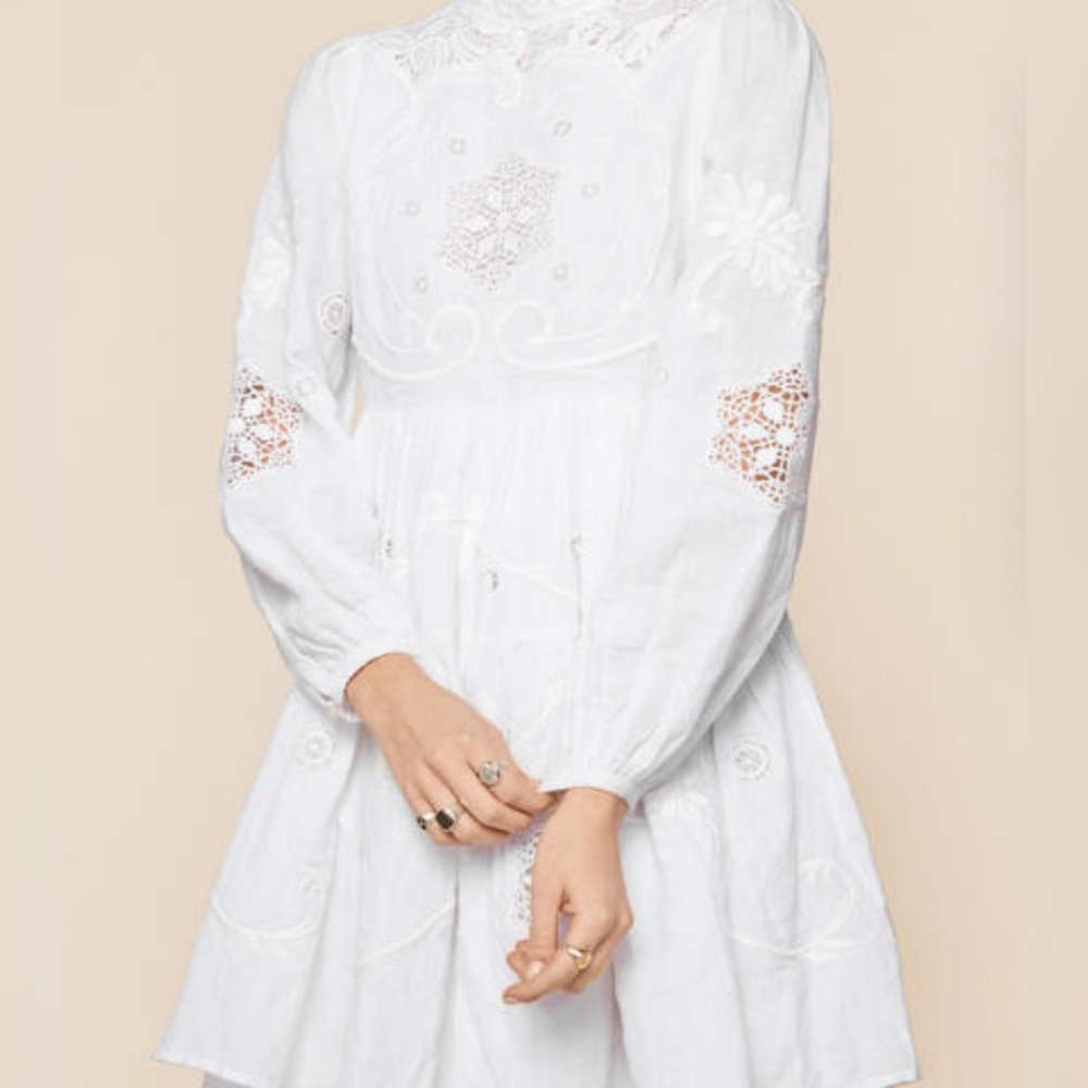 ByTimo Embroidered Linen Mini Dress